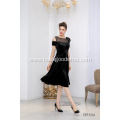 Fashion Pleat Slim Elegant Tulle Color Formal Prom Women Evening Dress